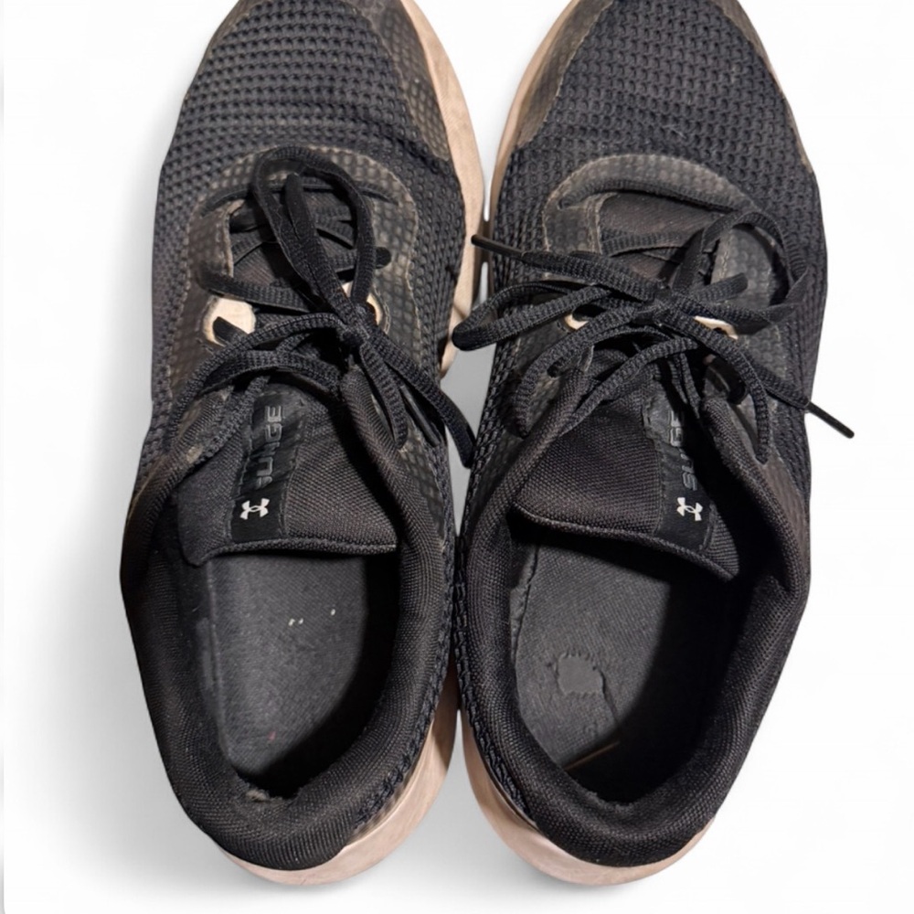 Under Armour Men’s Black Athletic Sneakers with White Soles